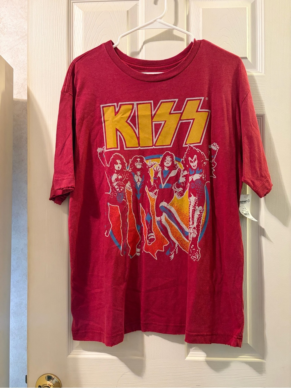 Kiss Red Short Sleeve Tee with Yellow Logo